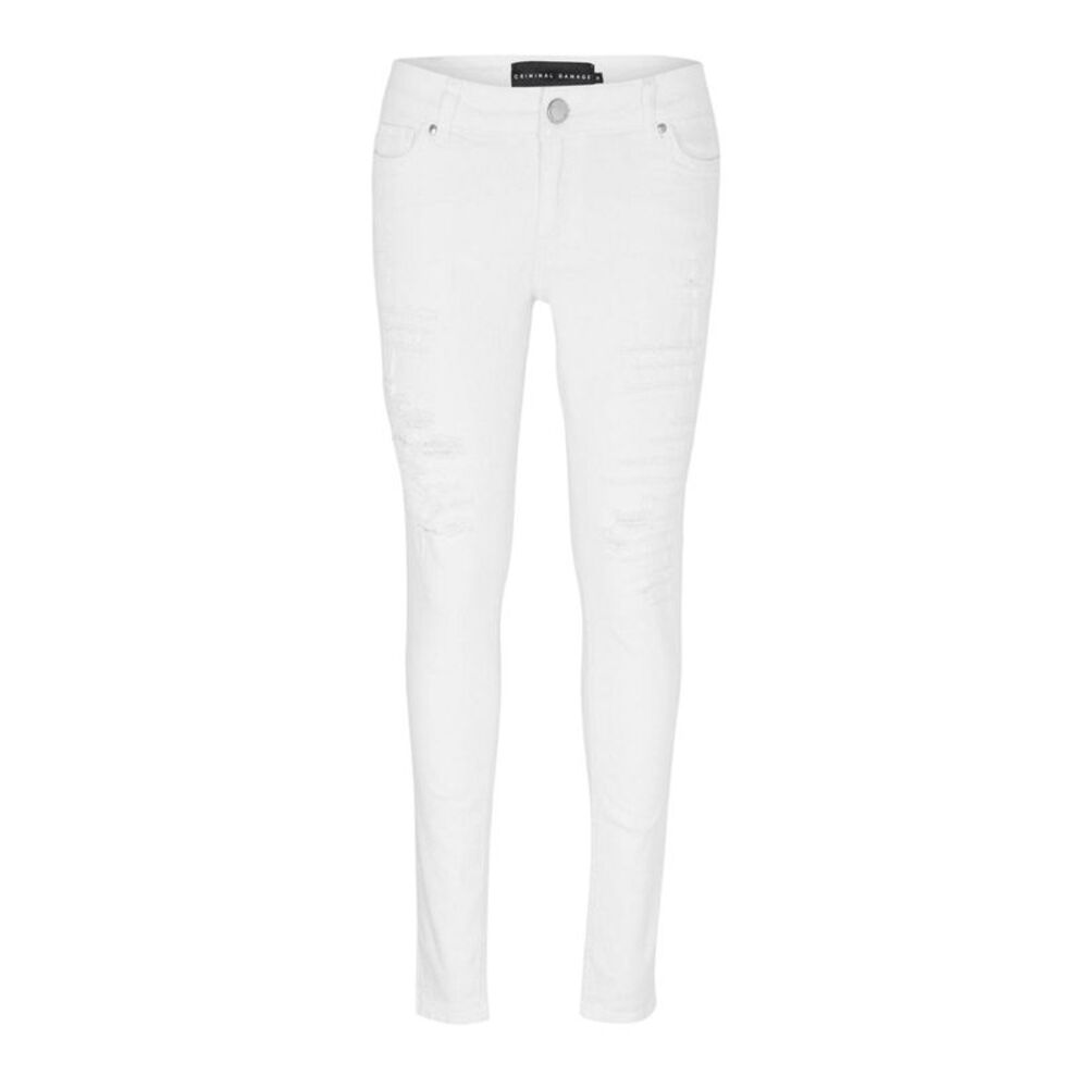 Criminal Damage Mens Camden Slim Jeans / White